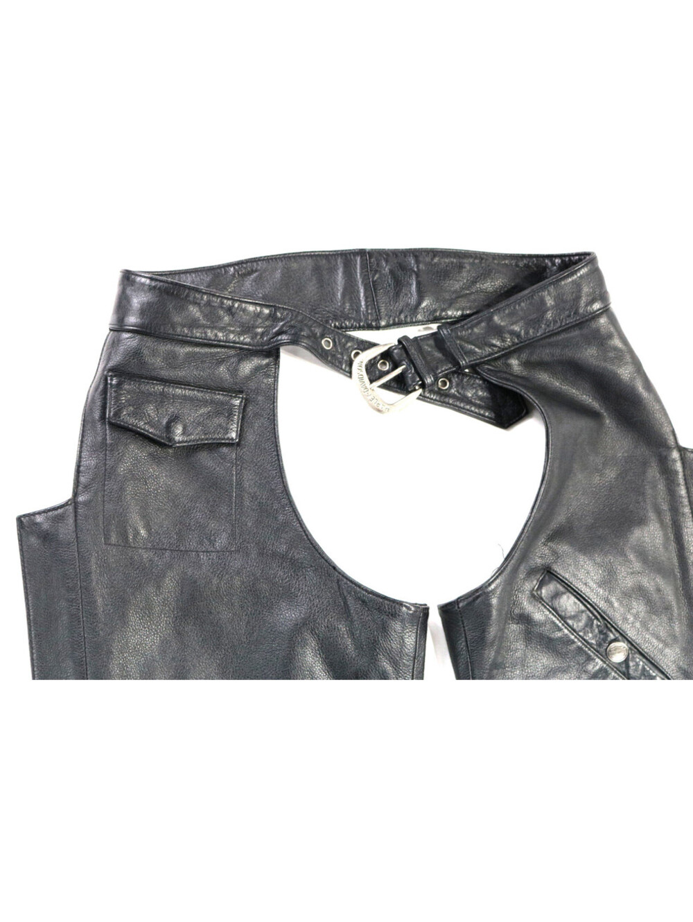 harley davidson chaps S black leather mens lined vintage bar shield pockets zip